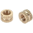 thumbnail image 3 of HUGFEGWE M4x4mm Female Thread Knurled Nuts,100PCS Hx6mm OD Brass Threaded Insert Embedment Nuts Hydraulic Welded Joint Injection Molding Assortment Kit for 3D Printing Injection Molding CJB91-25023, 3 of 7