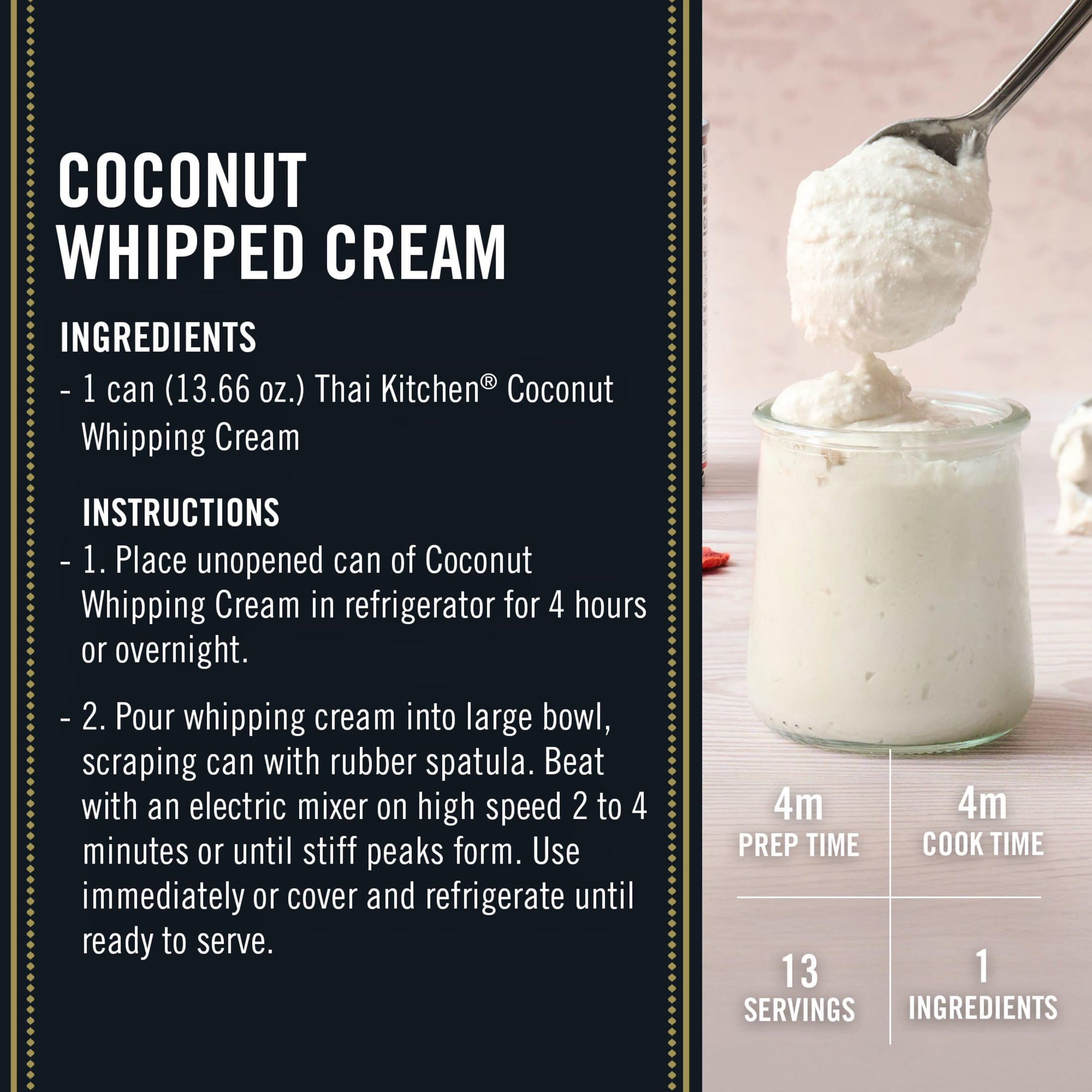 Thai Kitchen Sweetened Coconut Whipping Cream, 13.66 fl oz Can