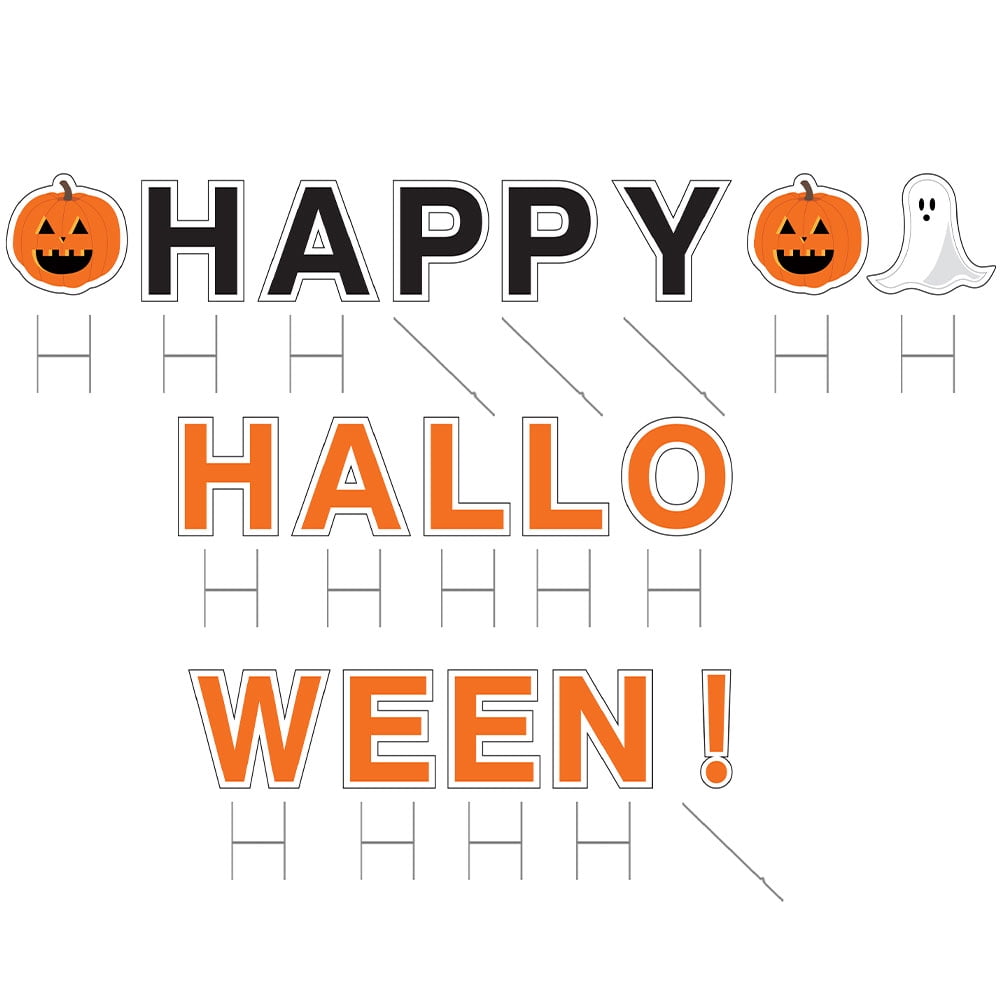 Vispronet Happy Halloween Sign, 18in Yard Letters with Stakes