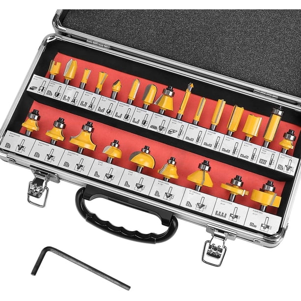 Juego de carpintería profesional, el carpintero experto necesita un juego de brocas para fresadora, kit de varias piezas que incluye puntas de carburo de tungsteno, la mejor herramienta de ayuda para