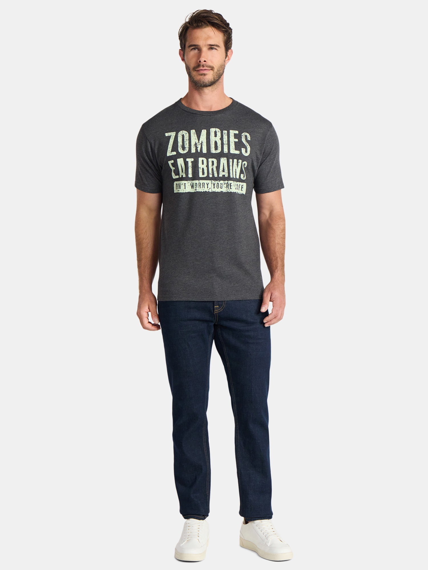 Halloween Men's Zombie Brains Graphic Tee from Way to Celebrate, Sizes XS-3XL