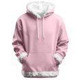 thumbnail image 3 of Xcmzpl Christmas Hoodies for Men Fluffy Trim Hooded Sweatshirts Solid Long Sleeve Pullover Causal Loose Hoodie with Pocket Xmas Gifts, 3 of 10