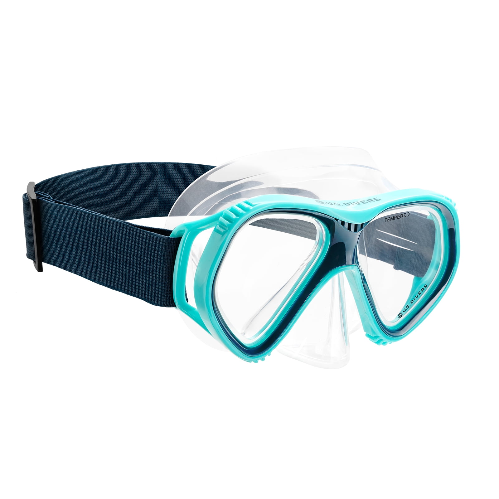 (2 pack) U.S. Divers Playa Adult Snorkel Combo (Teal & Blue)