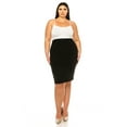 thumbnail image 4 of Women's Plus Size Solid Pencil Skirt with Banded Waist - Stretchy, 4 of 6