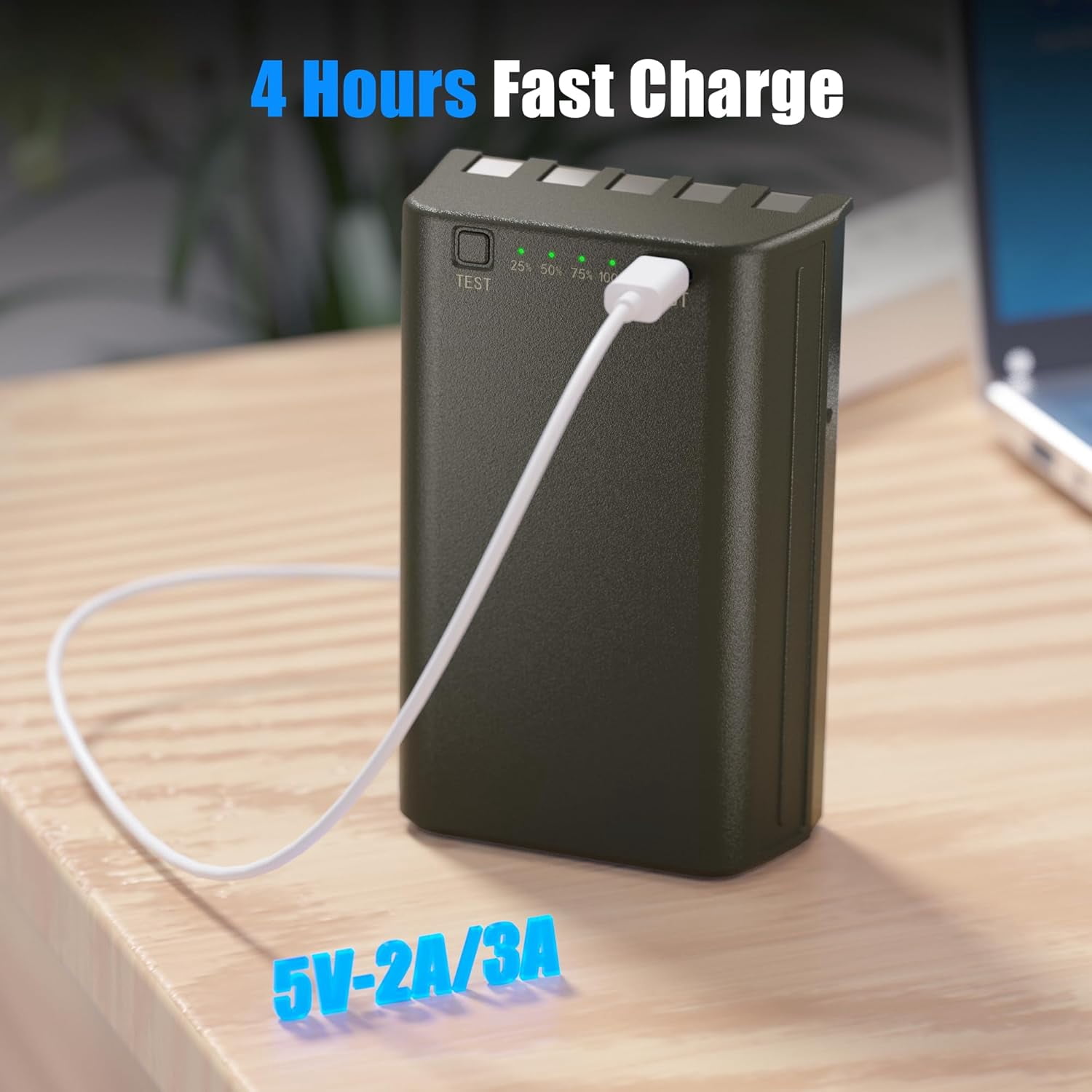 2 Pack 6000mAh Rechargeable Battery Fit for Stealth Cam Cellulat Trail Cameras, Compatible with Stealth Cam Flashback / Deceptor MAX / Fusion MAX / Connect MAX Camera, Include USB-C Cable