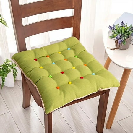 

Back to School Savings! HBBKVI Stool Cushion Household Thin Dining Table and Chair Cushion All Season Universal Slip Strap Tie Rope Solid Color Student Seat Cushion Green 15.7 L x 15.7 W