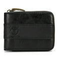 thumbnail image 4 of BULLCAPTAIN, Men's Zipper Bifold Wallets Black, 4 of 7