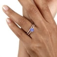 thumbnail image 5 of 18K Rose Gold Plated Silver Blue Tanzanite and White Moissanite Wedding Engagement Band Bridal Set Ring for Women (1.39 Cttw, Gemstone December Birthstone, Available in Size 5, 6, 7, 8, 9), 5 of 5