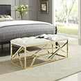 thumbnail image 5 of Modway Intersperse Tufted Velvet Polyester Bench in Gold and Ivory, 5 of 5