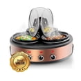 thumbnail image 2 of MegaChef Triple 1.5 Quart Slow Cooker and Buffet Server in Copper, 2 of 9