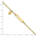 thumbnail image 3 of Real 14kt Yellow Gold Cut-out Heart With Dangling Heart Children's Curb Link ID Chain Bracelet; for Children; for Women and Men, 3 of 3