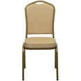 thumbnail image 3 of Bowery Hill Fabric/Metal Crown Back Banquet Stacking Chair in Beige/Gold, 3 of 11