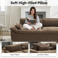 thumbnail image 6 of 89" Cloud Boneless Loveseat Sofa Couch, Deep Seat 2-Seater Comfy Chenille Brown Couch with Lumbar Pillows, Modern Compressed Living Room Sofa, 6 of 7