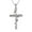 03# Silver, variant on Elegant Rose Flower Cross Pendant Necklace for Women Delicate Jewelry Wife Christmas Gift-04# Black