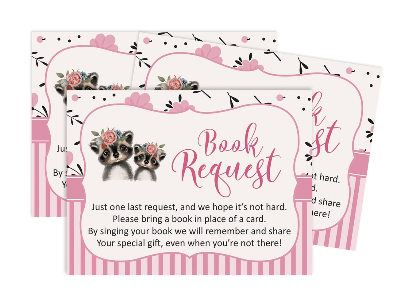 Inkdotpot 30Raccoon Jungle Animals Baby Shower Book Request Cards Bring A Book Instead Of A Card Baby Shower Invitations Inserts Games