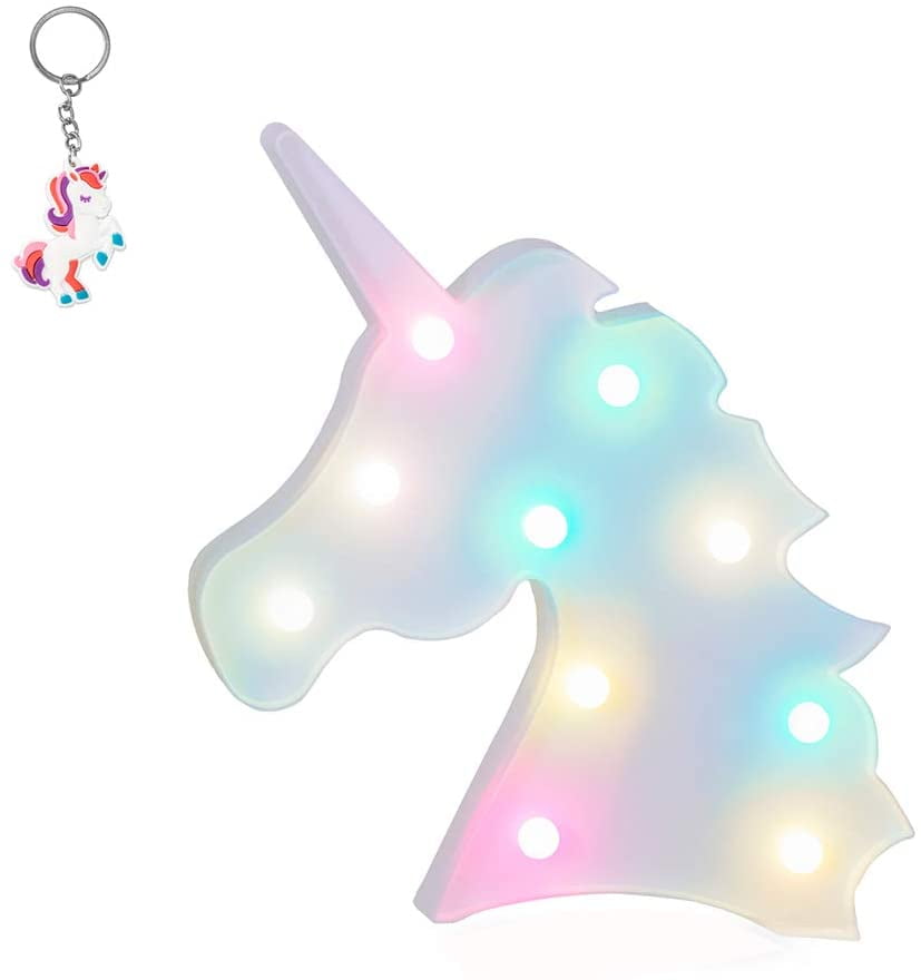 LED Marquee Unicorn Night Light Wall Battery Lamp Baby Kids Bedroom Decor Gift