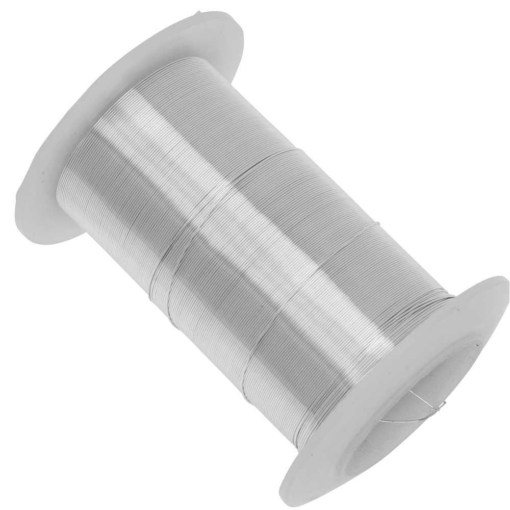 Wire Elements, Tarnish Resistant Silver Color Copper Wire, 28 Gauge 40