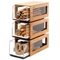 thumbnail image 1 of Rosseto BD104 Three-Tier Bamboo Bakery Display Column with Clear Acrylic Drawers, 1 of 1
