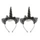 thumbnail image 1 of FELTECHELECTR 2 diademas de unicornio con orejas de gato y encaje para mujer y niña, accesorios para el cabello rojos para fiesta de Halloween, cosplay y Navidad., 1 of 5