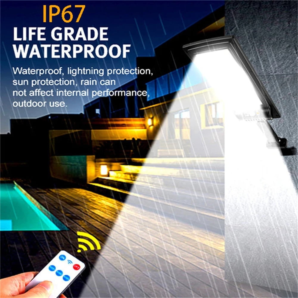 200W Solar Street Light Motion Sensor, Dusk to Dawn Solar Flood Lights Outdoor, IP65 Waterproof Solar Security Lights, LED Solar Lights for Outside Garden Yard Path Parking Lot