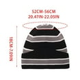 thumbnail image 4 of Nmnitkp Unisex Reversible Knitted Beanie Hat for Men Women Warm Winter Striped Beanies Warmth Beanie Cap Gray #01, 4 of 5