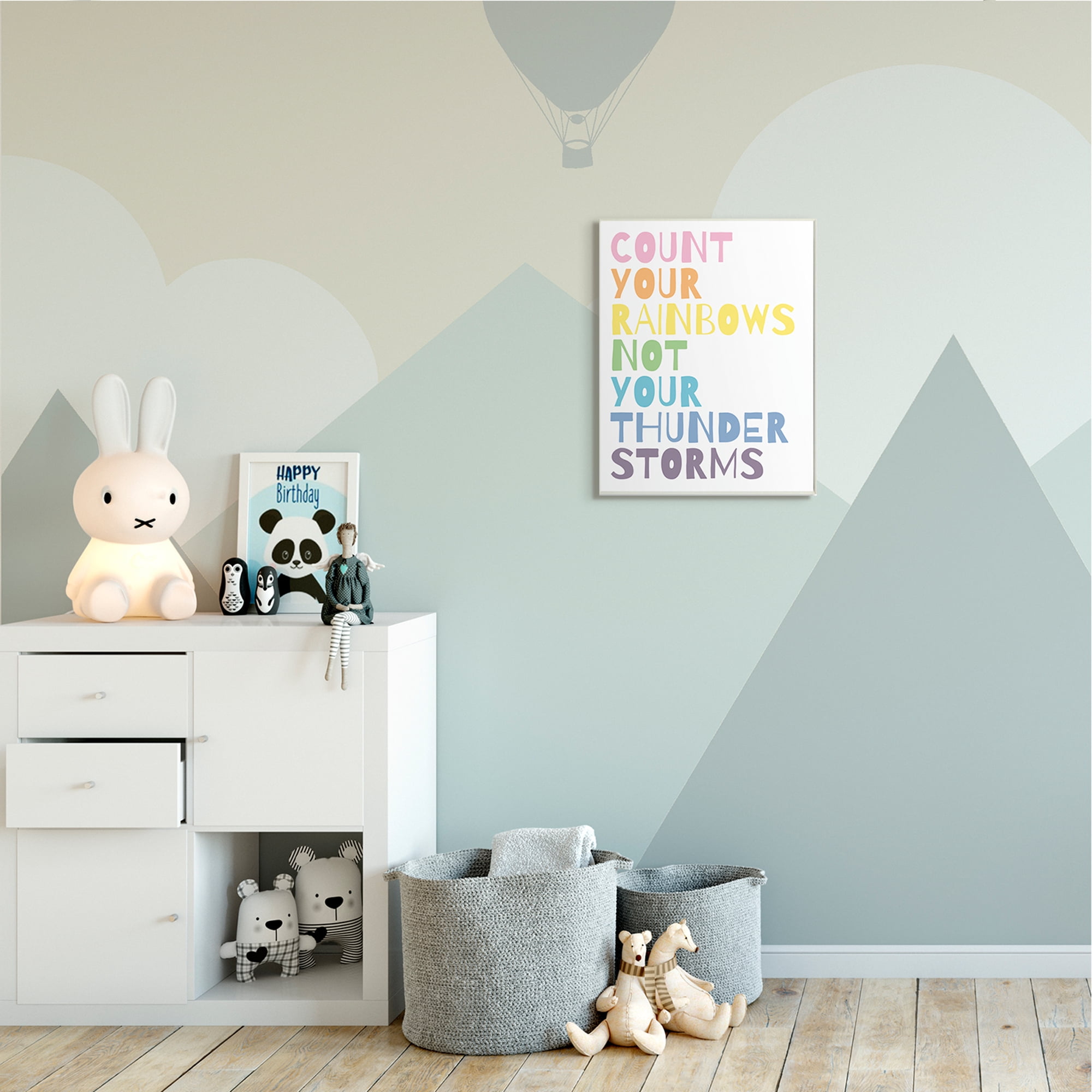 Stupell Industries Count Rainbows Not Thunder Storms Phrase Rainbow Text Wall Plaque, 13 x 19, Design by Wild Apple Portfolio