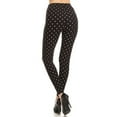 thumbnail image 3 of Womens Unique Graphic Pattern Print Black Polka Dot Regular Size Leggings (One Size), 3 of 3