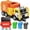 Orange, variant on Large Friction Powered Garbage Truck Toy Set, Includes 1 Dumpster, 3 Trash Bins, and 30 Learning Cards for Kids, Boy Toys Birthday Gift