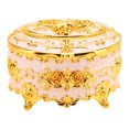 thumbnail image 2 of CAJA REDONDA VINTAGE PARA GUARDAR Joyas, Pendientes Dorados, Caja de Almacenamiento decorativa para Cumpeados, 2 of 7