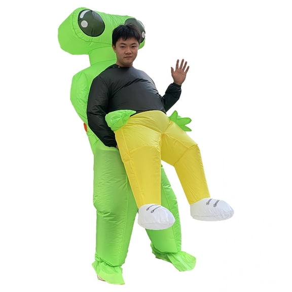 ET Alien Inflatable Suit Alien Monster Inflatable Costume Scary Green Alien Cosplay Costume For Adult Party Festival Stage,Height 59"–74.8",Alien