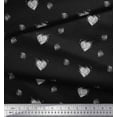 thumbnail image 2 of Soimoi Black Cotton Duck Fabric Heart & Dots Decor Fabric Printed Yard 42 Inch Wide, 2 of 3