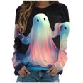 thumbnail image 2 of ICHUANYI Liquidación Moda Mujer Halloween Impreso Manga Larga Cuello Redondo Señoras Sudadera Tops Blusa ICHUANYI WER202308244550, 2 of 4