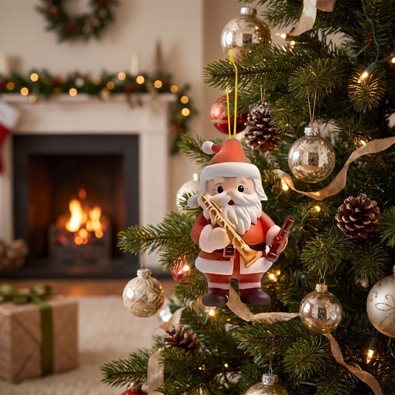 Orangide Christmas Figure Hanging Ornaments Musical Santa Claus Xmas Tree Pendant Holiday Home Decor Winter Wonderland Party Supplies