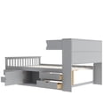 thumbnail image 5 of [Luckynote] Full Size Captain Platform Bed Frame with Storage Bookcases and Shelves,Four Drawers,Gray, 5 of 10