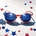 thumbnail image 4 of 4th Of July USA Flag Sunglasses, Red White Blue Patriotic Design, Novelty Independence Day Shades, Glasses for 4th Of July Holiday Parade Party Events, 4 of 6