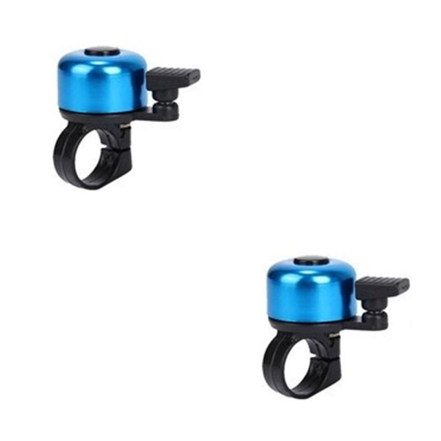 Naiovety Timbre de bicicleta aleación de aluminio 20-25mm manillar anillo exterior advertencia de seguridad ciclismo alarma de bicicleta de montaña Azul 2piezas Naiovety CBP047314