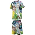 thumbnail image 2 of Kids Rick And Morty Athletic T-Shirt And Mesh Shorts Outfit Set Mesh Clothing Set for Boys, 2 of 7