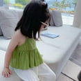 thumbnail image 7 of Magazine Girls Summer Pure Color Comfortable Breathable Halter Belt Blouse 2-11Y, 7 of 7
