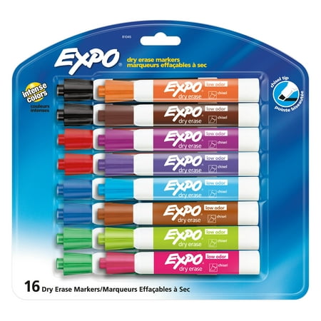 UPC: 0071641810457 | EXPO Low Odor Dry Erase Markers  Chisel Tip  Assorted Colors  16 Pack