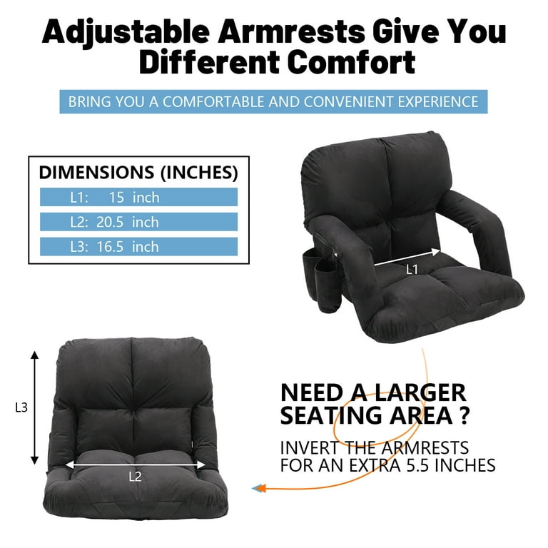 2 Barton Outdoors™ Stadium Chairs w/ Armrests & Back - Bleacher Seat,  Cushion