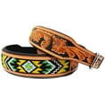 thumbnail image 2 of Medium 17''- 21'' Dog Puppy Collar Genuine Cow Leather Padded Canine  60102, 2 of 2