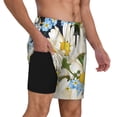 thumbnail image 2 of Logiee Bees Collecting Nectar Print Men's Swim Trunk,Quick Dry Board Shorts ,Men's Swim Trunks with Compression Liner, Bathing Suits with Pockets-3X-Large, 2 of 6