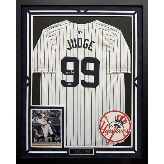 Aaron Judge Autographed Hand Signed Custom Framed New York Yankees Jersey - PSA/DNA COA