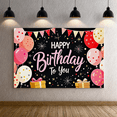 thumbnail image 2 of Happy Birthday Backdrop Banner Party Decorations Balloons Stars Gifts Celebration Background for Birthday Party Supplies Theme Photography Props, 2 of 7