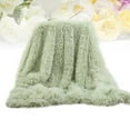 thumbnail image 6 of Masteelf Plush Throw Blanket Fleece Blanket Warm Bed Blanket in Solid Color 160x130cm(Mint Green), 6 of 8