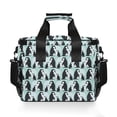 thumbnail image 7 of FORMRS Insulated Cooler Bag 24 Cans Capacity Soft Leakproof Lunch Box with Side Pockets, Green Penguins Pattern, 7 of 7