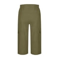 thumbnail image 3 of Womens Capri Pants Lightweight Loose Straight Multi‑Pocket Cropped Hiking Pants Green, 3 of 6