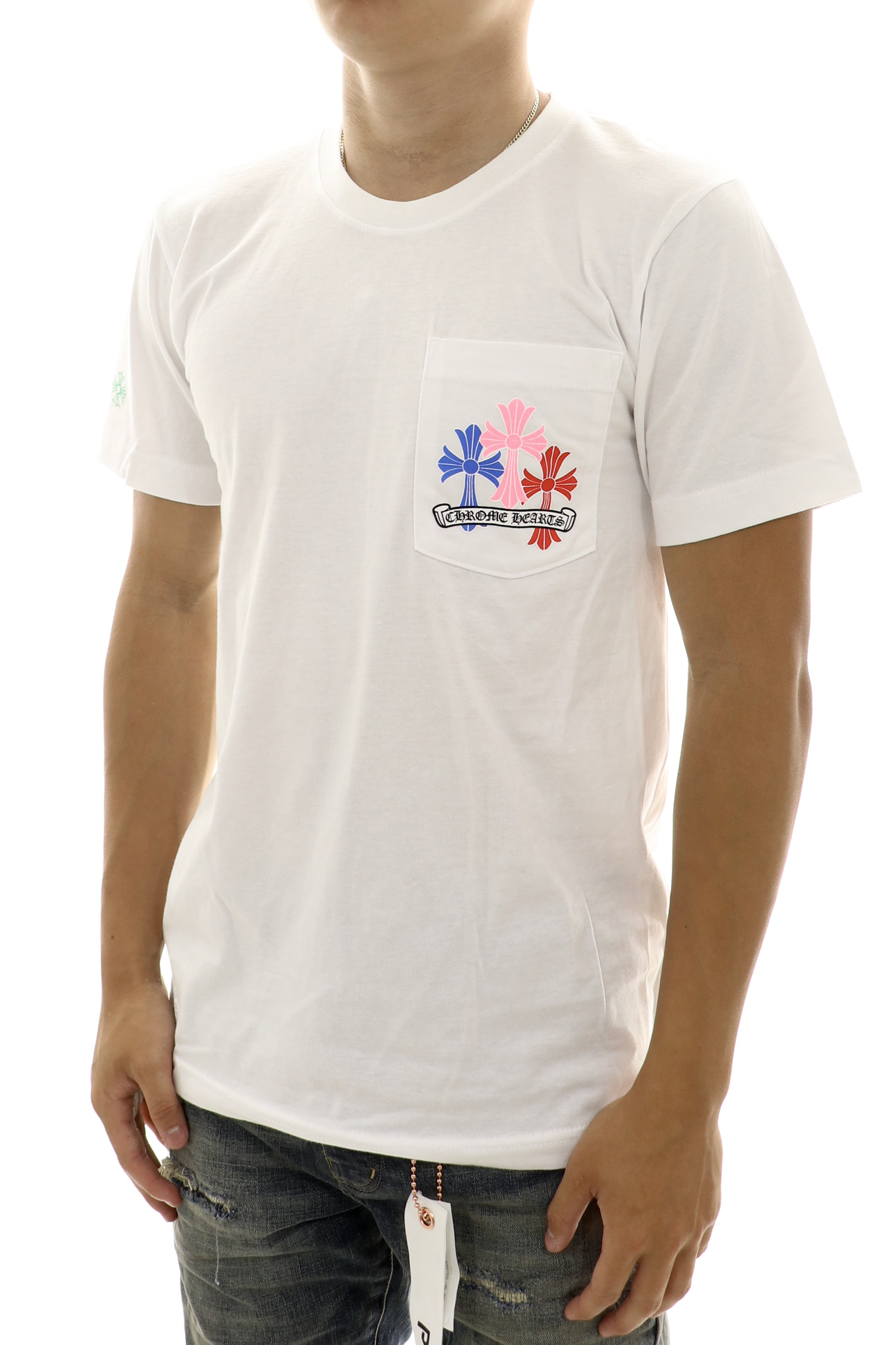 Chrome Hearts Multi Color Cross Cemetery T-Shirt XLARGE WHITE