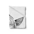 thumbnail image 2 of Vintage Nautical Tattoo Soft Flannel Fleece Throw Blanket, Monochrome Sketch of Octopus Tentacles Ocean Waves Boat, Cozy Plush for Indoor and Outdoor Use, 60" x 80", Charcoal Grey White, by Ambesonne, 2 of 5