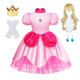 thumbnail image 3 of Vestido de princesa melocotón para niña, disfraz de Halloween, ropa de actuación de escenario para niños, trajes de fiesta de Carnaval de cumpleaños, 3 of 5